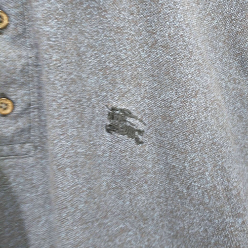 バーバリーブリット BURBERRY BRIT 90~2000s OLD フロントロゴ刺繍 半袖鹿の子ポロシャツ メンズ import:M