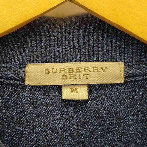 バーバリーブリット BURBERRY BRIT 90~2000s OLD フロントロゴ刺繍 半袖鹿の子ポロシャツ メンズ import:M