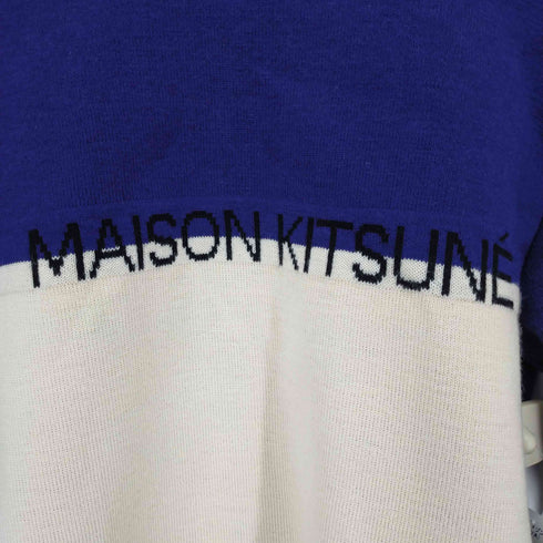 メゾンキツネ MAISON KITSUNE メゾンキツネ ショルダーボタン ロゴニット メンズ L