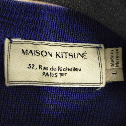メゾンキツネ MAISON KITSUNE メゾンキツネ ショルダーボタン ロゴニット メンズ L