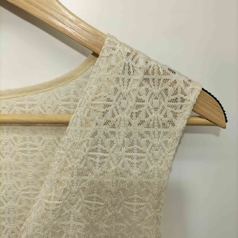 ユナイテッドアローズグリーンレーベルリラクシング UNITED ARROWS green label relaxing シアー エンブロイダリー レース ジレ ノースリーブ ワンピース レディース