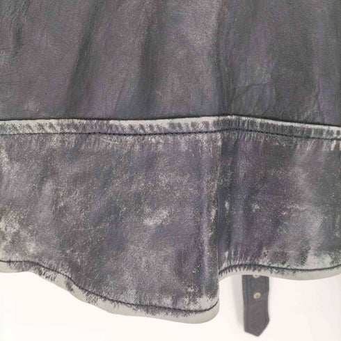 COWHIDE Rich Leather カウレザー 裏地キルティング リアル レザー ダブル ライダース ジャケット メンズ 40