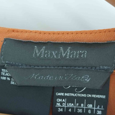 マックスマーラ MAXMARA イタリア製 黒タグ ノースリーブシルクワンピース レディース JPN:38