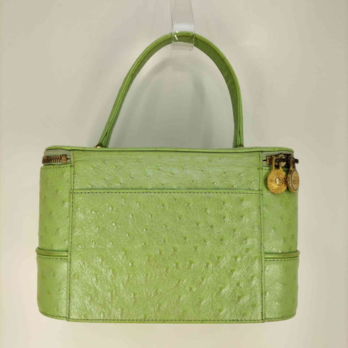 ジャンニヴェルサーチ GIANNI VERSACE オーストリッチ型押し バニティバッグ ハンドバッグ レディース