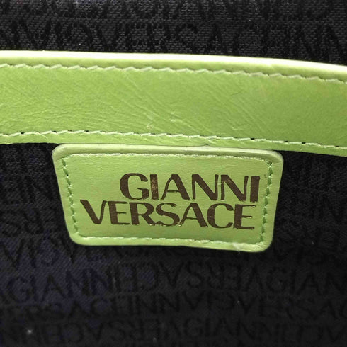 ジャンニヴェルサーチ GIANNI VERSACE オーストリッチ型押し バニティバッグ ハンドバッグ レディース