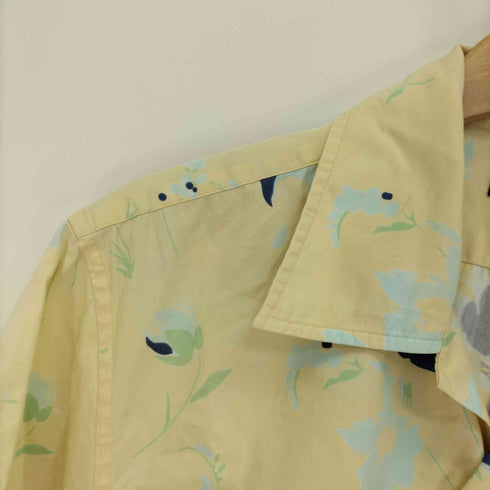 ポールスミスコレクション Paul Smith COLLECTION 花柄 ストライプ 切替 S/S オープンカラー シャツ メンズ import:L