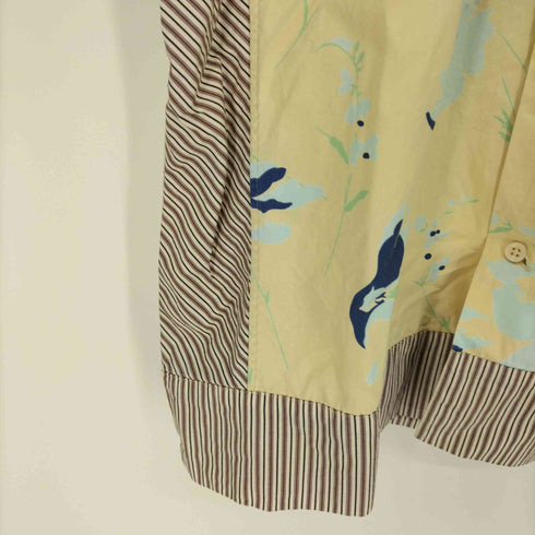 ポールスミスコレクション Paul Smith COLLECTION 花柄 ストライプ 切替 S/S オープンカラー シャツ メンズ import:L