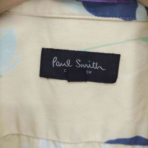 ポールスミスコレクション Paul Smith COLLECTION 花柄 ストライプ 切替 S/S オープンカラー シャツ メンズ import:L