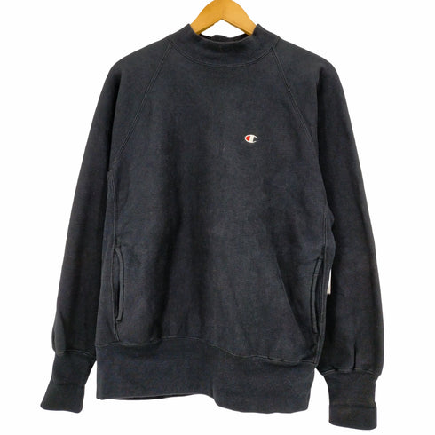 チャンピオン Champion 90s 刺繍タグ USA製 REVERSE WEAVE 裏起毛 目有り ポケ付 ラグランスリーブモックネックスウェット メンズ import:L