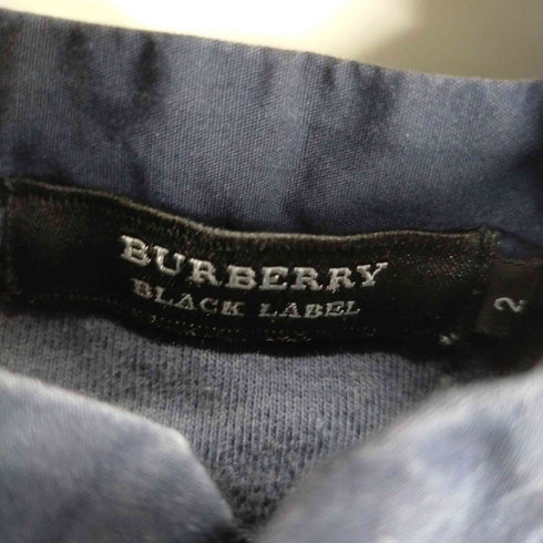 バーバリーブラックレーベル BURBERRY BLACK LABEL ワンポイント刺繍 ヘンリーネックTシャツ メンズ JPN:2