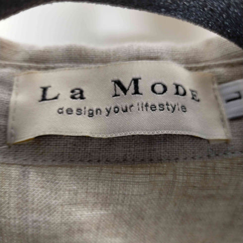 ラ モード LA MODE パールボタン リネンシャツ レディース JPN:L