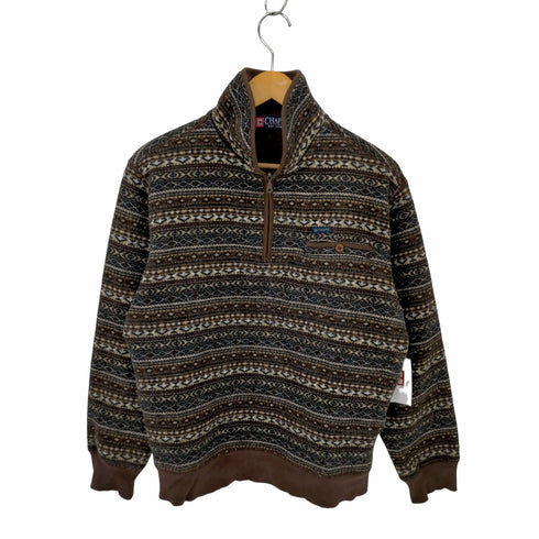 チャップスラルフローレン CHAPS RALPH LAUREN 総柄 ハーフジップフリース レディース JPN:L