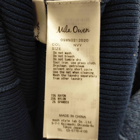 ミラオーウェン Mila Owen ノースリーブニットワンピース レディース 0