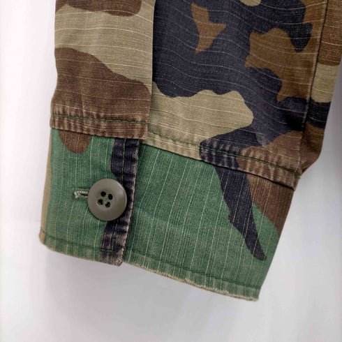 ステューシー Stussy 90S 紺タグ 迷彩 リップストップ ジップアップミリタリージャケット メンズ import:XL