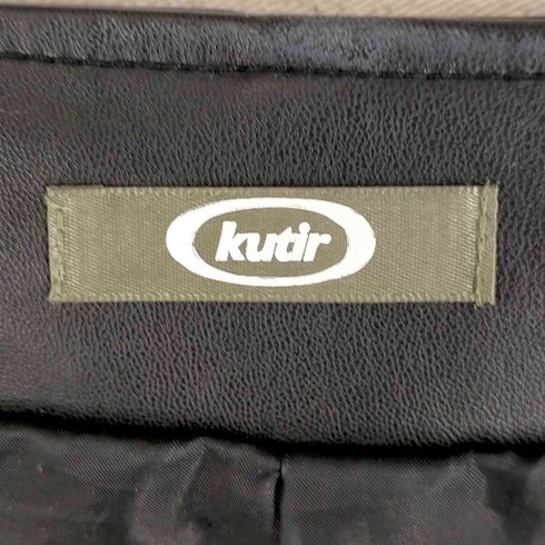 クティール kutir フェイクレザー ノーカラーベスト メンズ FREE