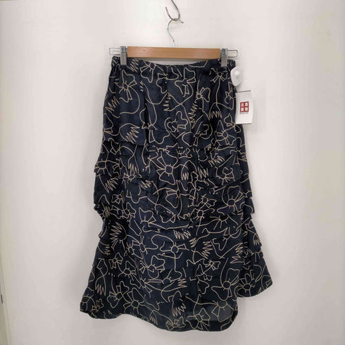 コムデギャルソンコムデギャルソン COMME des GARCONS COMME des GARCONS キュプラ100% 花柄プリント フリルロングスカート レディース SS