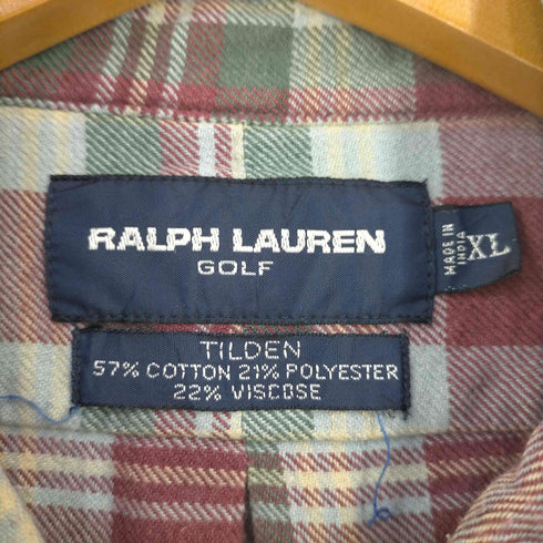 ラルフローレンゴルフ RALPH LAUREN GOLF TILDEN ポニー刺繍 BDタータンチェックシャツ メンズ JPN:XL