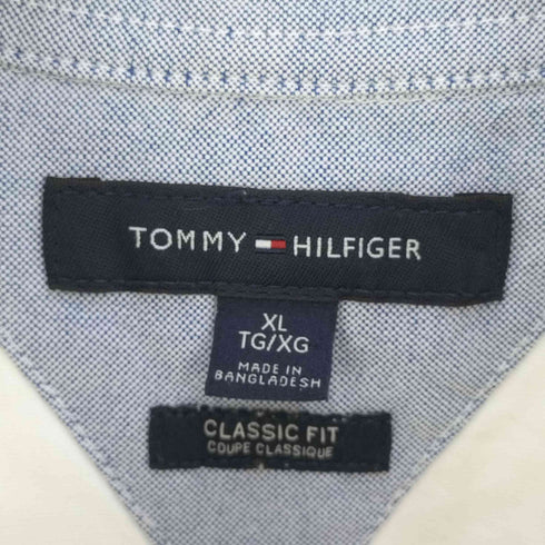 トミーヒルフィガー TOMMY HILFIGER CLASSIC FIT ロゴ刺繍 ボタンダウンシャツ メンズ import:XL