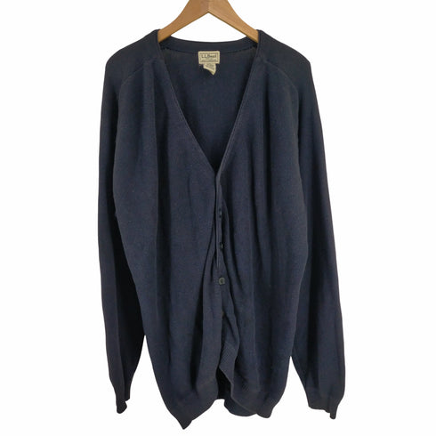 エルエルビーン L.L.Bean 香港製 コットン Vネックカーディガン メンズ XL-TALL