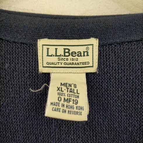 エルエルビーン L.L.Bean 香港製 コットン Vネックカーディガン メンズ XL-TALL