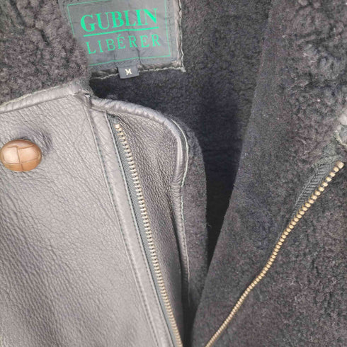 GUBLIN LIBERER ボアレザーロングコート メンズ import:M