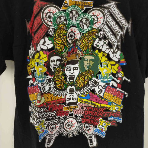 パンクドランカーズ PUNK DRUNKERS ステッカープリントデザインTシャツ メンズ JPN:L