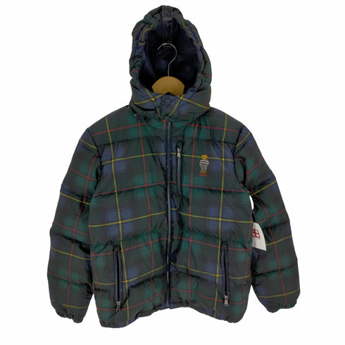 ポロラルフローレン POLO RALPH LAUREN POLOベア刺繍 フーデット ダウン ジャケット Girls Polo Bear Tartan Down Jacket レディース キッズ L 14-16