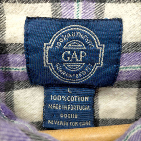 ギャップ Gap 90-2000S OLDタグ コットンチェック L/Sシャツ メンズ import:L
