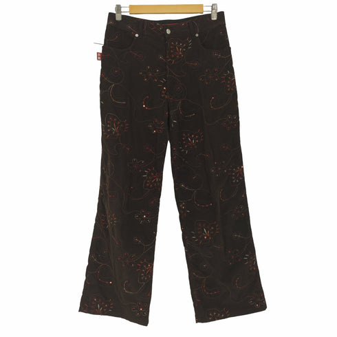 エコーズラッタ ECKHAUS LATTA WIDE JEAN コーデュロイ ペイズリー スパンコール パンツ レディース 29
