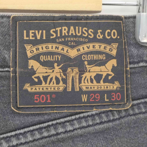 リーバイス Levis 501 ストレッチ ブラック デニム パンツ スレキ 赤 メンズ W29 L30