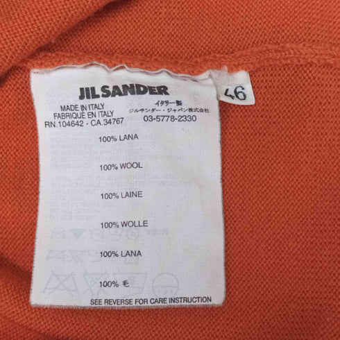 ジルサンダー JIL SANDER イタリア製 ウール ジップアップ ニット ノースリーブ カットソー レディース 46