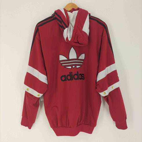 アディダス adidas 90-00S 銀タグ 万国旗タグ デタッチャブルスリーブ トレフォイルロゴ 刺繍 フーデッド トラックジャケット メンズ