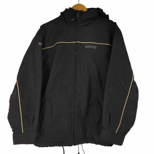 エアウォーク AIRWALK 90-00s ワッシャーナイロン パイピングデザイン ジップアップフーディ メンズ import:M