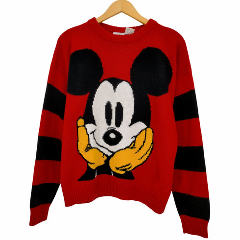 80-90s キャラクター クルーネックセーター メンズ import:M