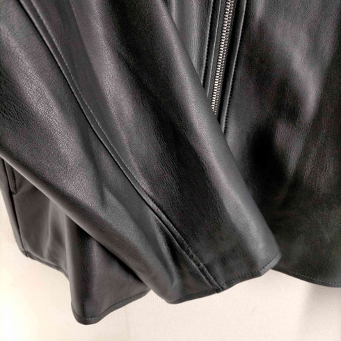 ザラ ZARA ノーカラー フェイクレザージャケット メンズ import:XL