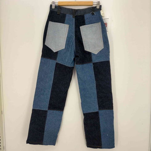 ジッパーフライ パッチワークデニムパンツ メンズ