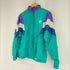 アディダス adidas 80s 白タグ ハイネック マルチカラーサテンジップアップジャケット メンズ import:L 14-16