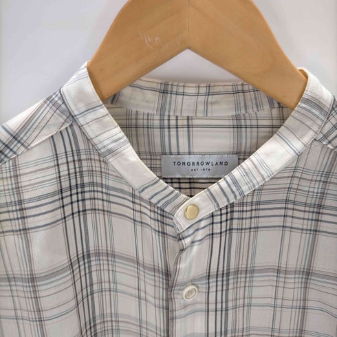 トゥモローランド TOMORROWLAND RAYON WASHER OVERSIZE BAND COLLAR SHIRT メンズ JPN:XS