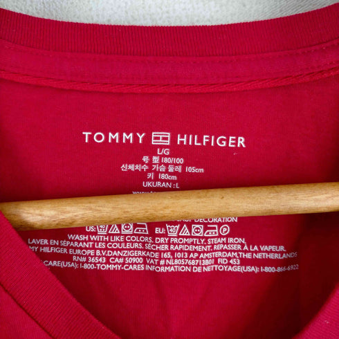 トミーヒルフィガー TOMMY HILFIGER ロゴ刺しゅうVネックTシャツ メンズ JPN:L