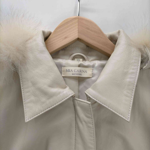 ミアカルナ MIA CARNA ラムレザー フーディ ファー レザー トレンチコート レディース JPN:13号