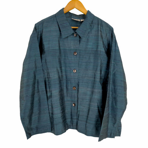 チコズデザイン CHICOS DESIGN シェルボタン シルクレギュラーカラーシャツ レディース JPN:3