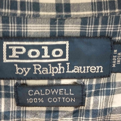 ポロバイラルフローレン Polo by RALPH LAUREN CALDWELL ポニー刺繍 チェック オープンカラーシャツ メンズ JPN:L
