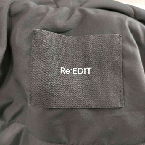 リエディ Re:EDIT 23AW 中綿リサイクルタフタキルティングスタンドカラーフレアロングコート レディース import:M