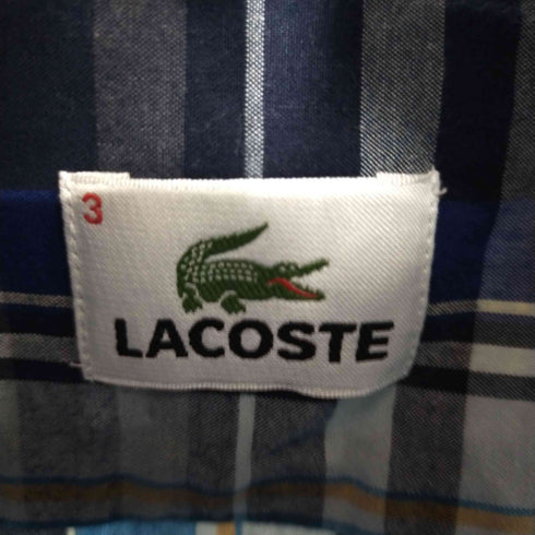 ラコステ LACOSTE ワニワッペン 半袖ポケットチェックシャツ メンズ JPN:3