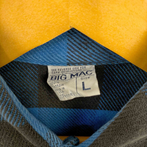 ビッグマック BIG MAC 70S ブロックチェック ネルシャツ メンズ import:L