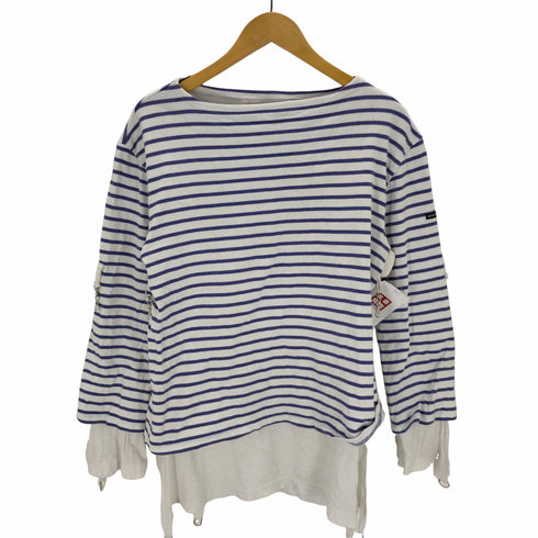マウンテンリサーチ MOUNTAIN RESEARCH MUSLIN SHIRT レイヤード ボートネック ボーダーカットソー メンズ JPN:L