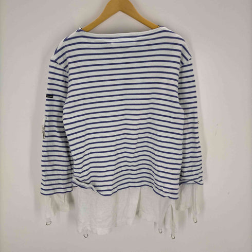 マウンテンリサーチ MOUNTAIN RESEARCH MUSLIN SHIRT レイヤード ボートネック ボーダーカットソー メンズ JPN:L