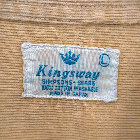 キングスウェイ KINGSWAY 60S SIMPSONS SEARS MADE IN JAPAN コーデュロイオープンカラーシャツ メンズ import:L