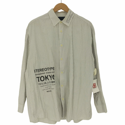ステュディオス STUDIOUS STEREOTYPES OVERSIZEDSHIRT TOKYO プリントストライプ 長袖 シャツ メンズ JPN:2