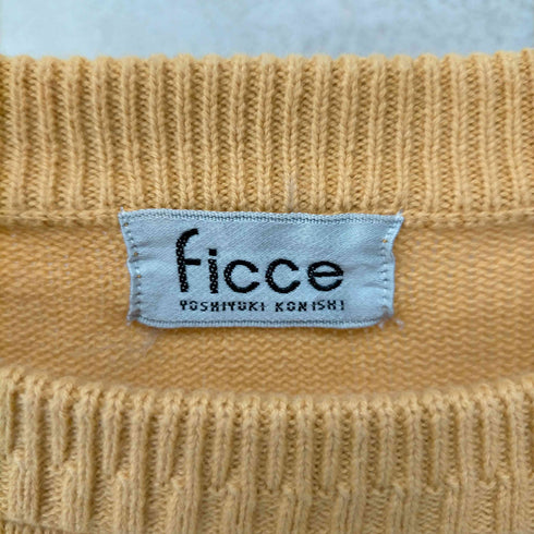 フィッチェ ficce 80S~ フロント刺繍ジャガード織ニット メンズ